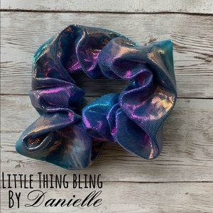 Mermaid colored hair scrunchie for kids or adults